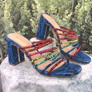 Aldo Shoes Aldo Snakeskin Multicolor Strappy Dress Sandals Wms